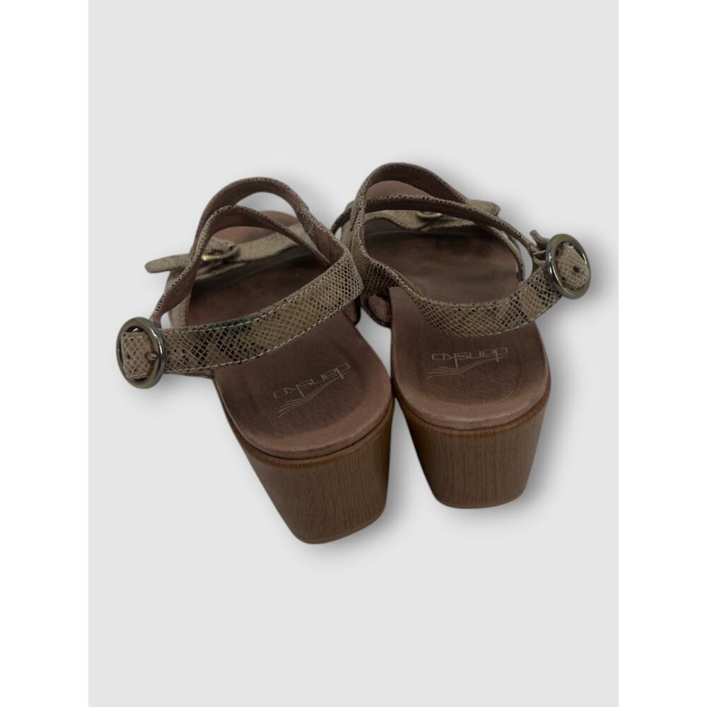 Dansko Snake Print Leather Strappy Platform Wedge Sandals Size 7 / EU 37 - Picture 4 of 10